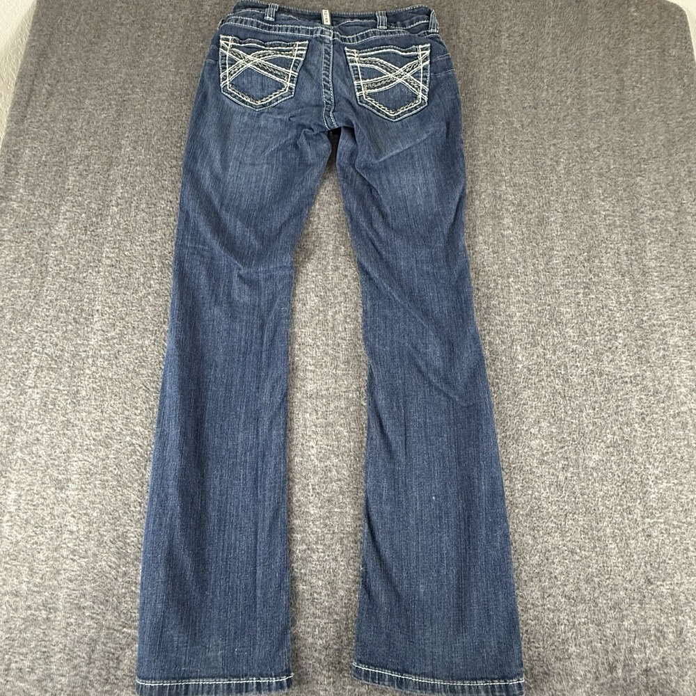 Ariat Jeans Womens 29L x 34 Mid Rise Boot Cut Blue Denim Western Stretch